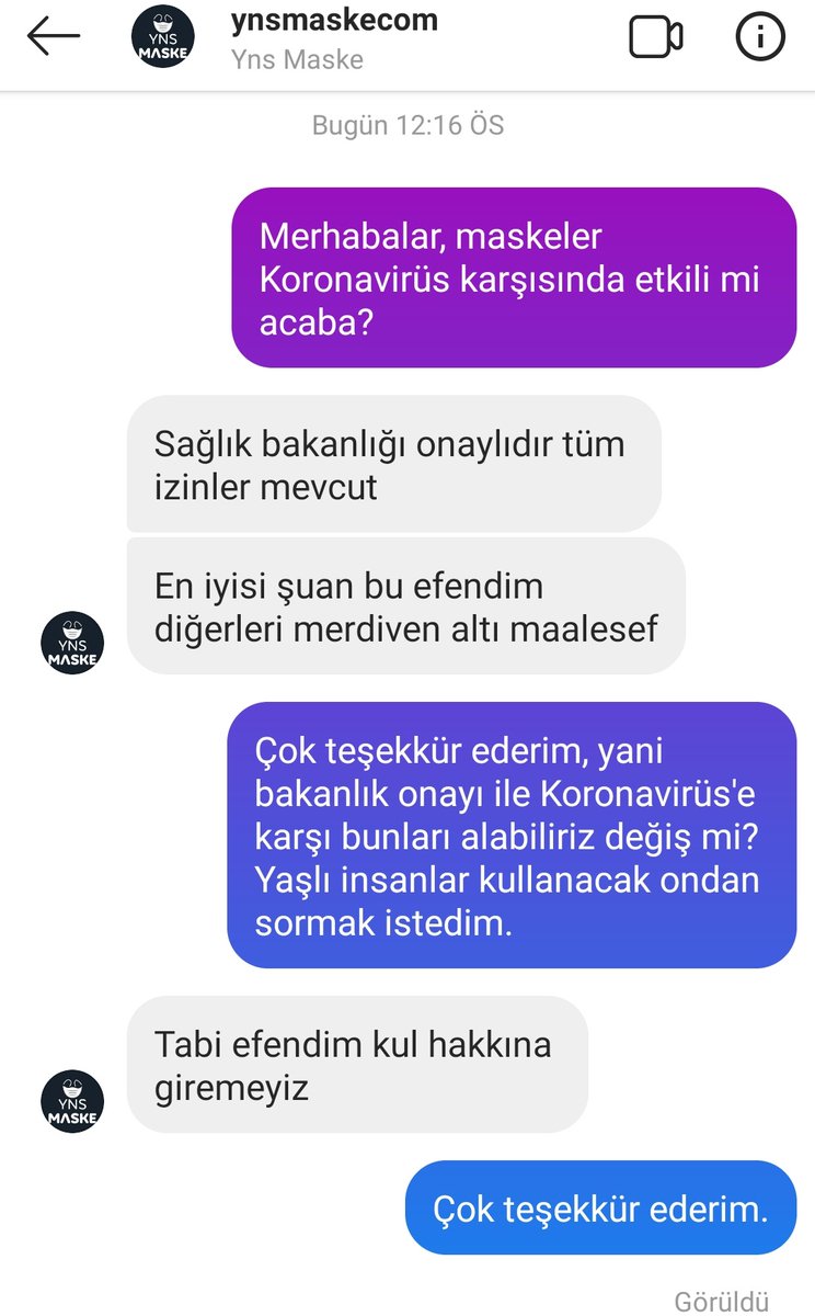 Satıcı ile yazışmamızda ise satıcı hem virüse karşı etkili olduğunu hem bakanlık onayı olduğunu belirtiyor.