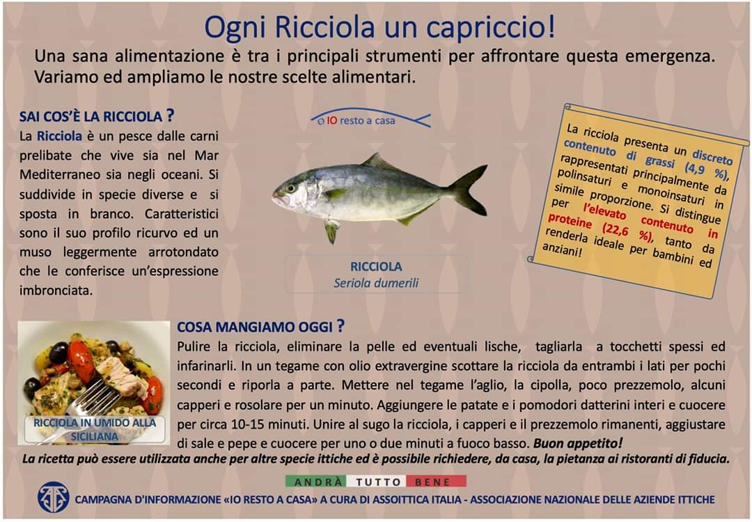 Assoittica's tweet photo. @Assoittica Italia continua con la campagna d'informazione per l'emergenza COVID-19 dandovi idee e consigli su come mantenere una sana e corretta alimentazione che, soprattutto in questo periodo,  è fondamentale.
#COVIDー19 #StayAtHome #Italia https://t.co/qhqMFUMxe1