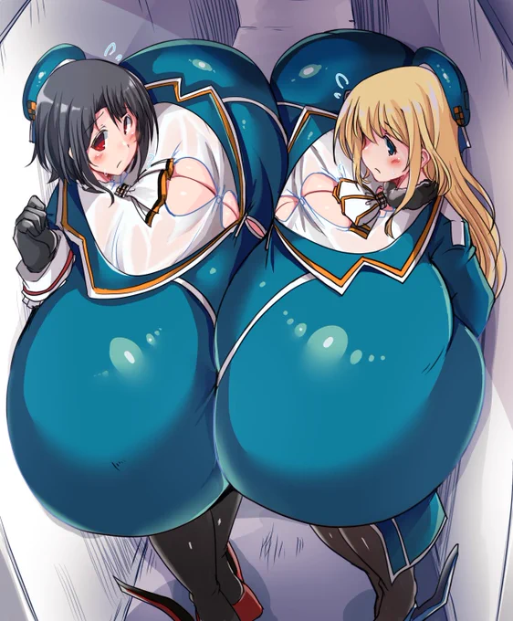 狭い路地でつかえてしまった超乳あたたか 