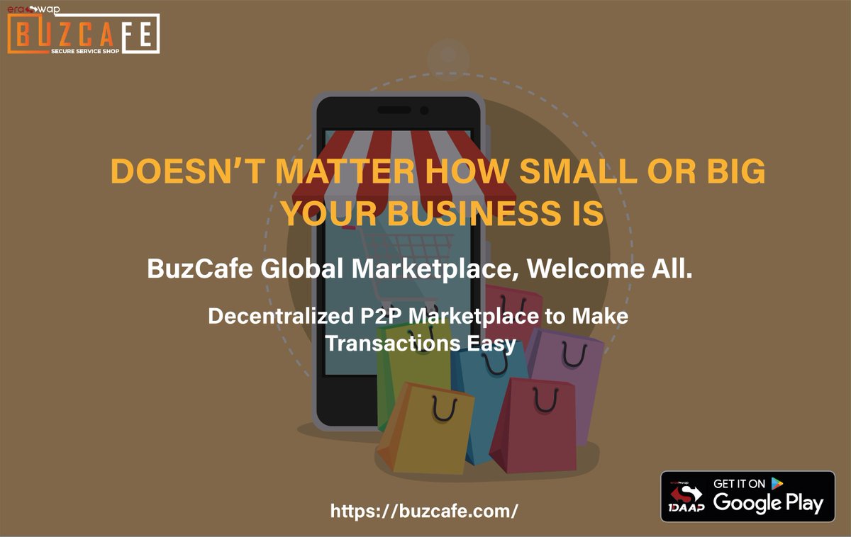 EraSwapTech's tweet photo. List Your Business for Free! On https://t.co/UKnTaALPmY 

#BuzCafe in your pocket: https://t.co/yCjJaJOO8Z

#1daap #eraswaplife #eraswap #eMarketplace #onlineshop #p2pservices #p2p #blockchain #decentralized #securedtransaction #secured #startup #onlinebusiness
#marketplace https://t.co/8CHRqIyHz6