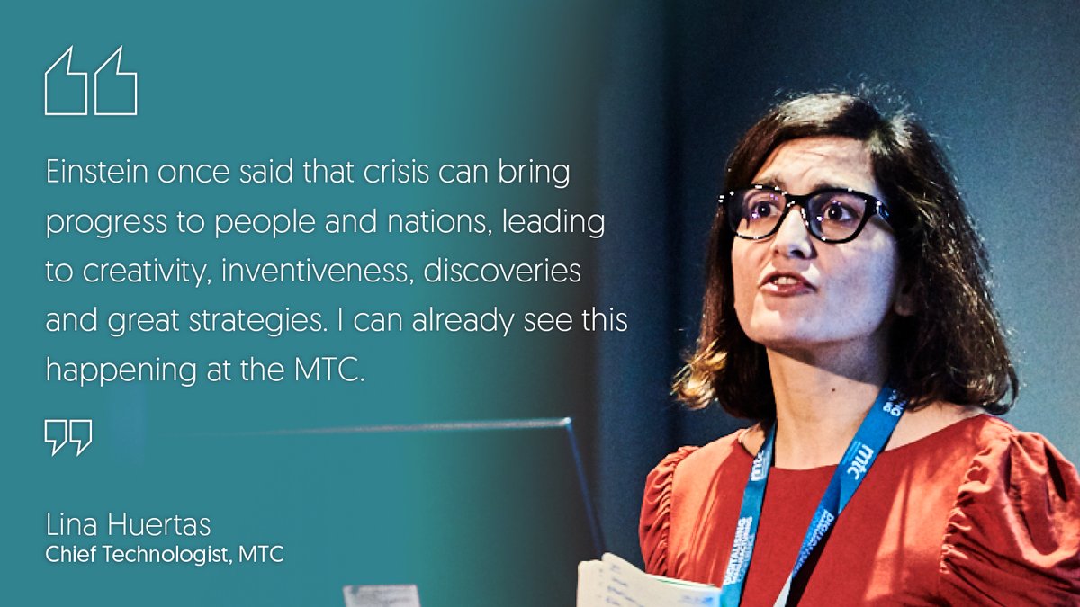 the_MTC_org's tweet photo. Lina Huertas our Chief Technologist recently discussed benefits of #digital development: “I can already see how digital #manufacturing tools are permeating even more and transforming the way we design and develop products and the way we operate and optimise our assets remotely" https://t.co/OThBx7idvC