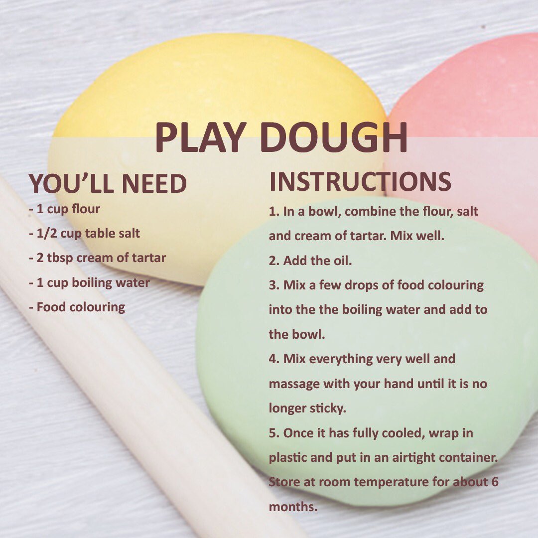 We’re huge fans of activities that kids can do themselves, leaving you to take charge of the house or catch up on some work. So make a big batch of playdough and store it in an airtight container. That way you have it ready for when you need it most!