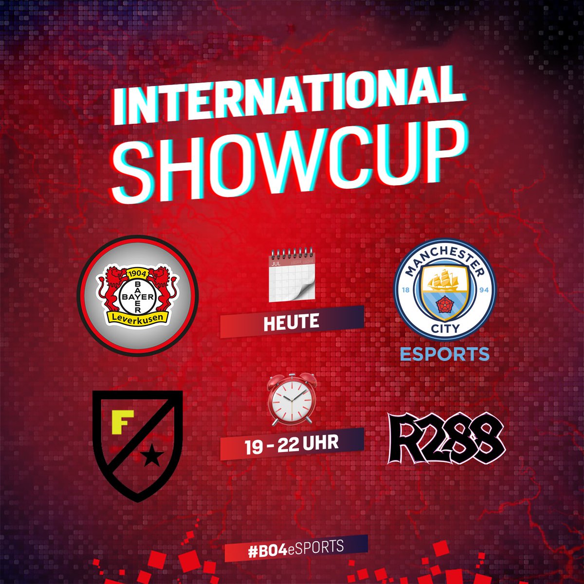 b04esports's tweet photo. Hier haben wir das nรคchste Highlight fรผr euch! ๐
Zusammen mit @mancityesports, @futurefcgg & @r288esport spielen wir einen #International #Showcup! ๐ฎ๐ฅ
๐ Heute
โฐ 19-22 Uhr
๐ฅ https://t.co/lyd5fw9SJA
Schaltet ein! โซ๏ธ๐ด
@deto_official I @bayer04_en I @bayer04fussball https://t.co/kkihAdoSCu