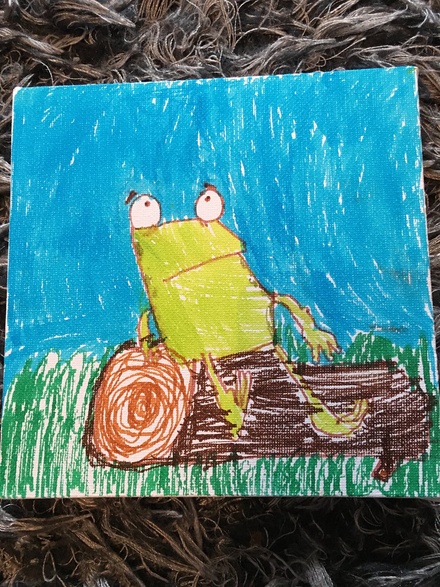 SerenaKPatel's tweet photo. @_JimField and #KesGray my poorly boy has been drawing in bed today. He loves your books and came up with this! Think we have a budding illustrator in our midst. Thank you for inspiring him! 

#Oi #frogonalog #inspiredbybooks https://t.co/zAIt87xGw5