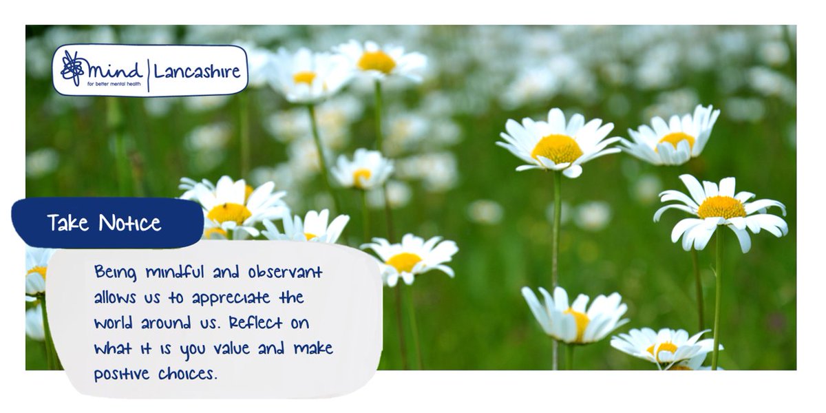 Try practising our Five Ways to Wellbeing.
3.TAKE NOTICE  What have you been doing to Take Notice? What are some things you are grateful for, and how are you reminding yourself of these things?
bit.ly/5way2well #mentalhealth #wellbeing #stayhomesaveslives