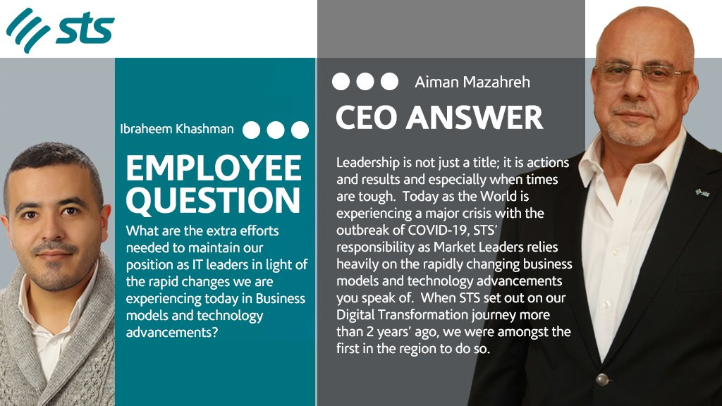 ZainTECHMEA's tweet photo. Ask our CEO !
#STSCEO
#STSEnvironment
#AskOurCEO
#STS https://t.co/Y2EHh7scNn