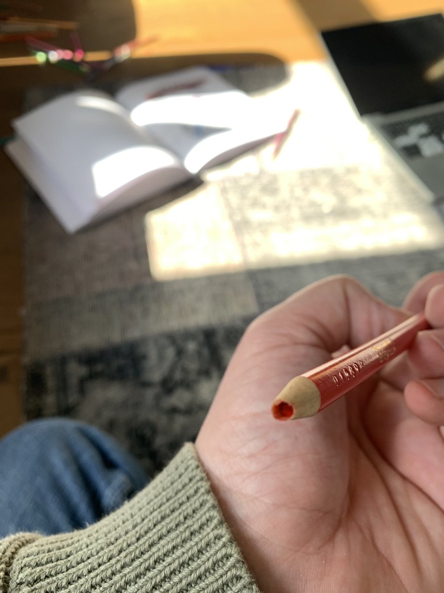 You’re killing me <a href="/Crayola/">Crayola</a>! This is the fourth time I’ve sharpened the same pencil. The “wax” keeps breaking away. Trying my best to stay calm, but my son is learning a few new words.