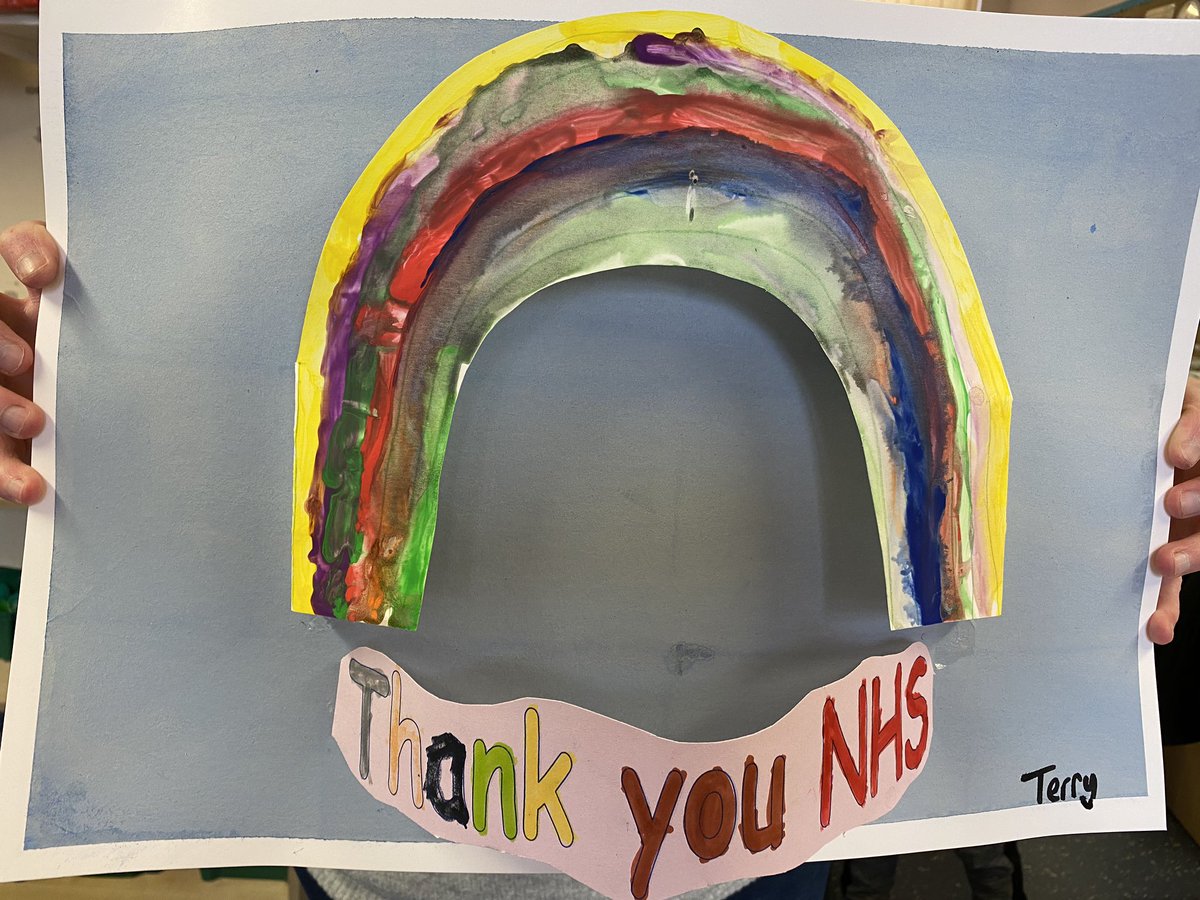 MrsJSnape's tweet photo. @raceleysinfants have been thanking our amazing NHS for being the rainbows in this cloud today! #COVIDー19 #NHSheroes #NHSThankYou https://t.co/zrKqN2IyI1