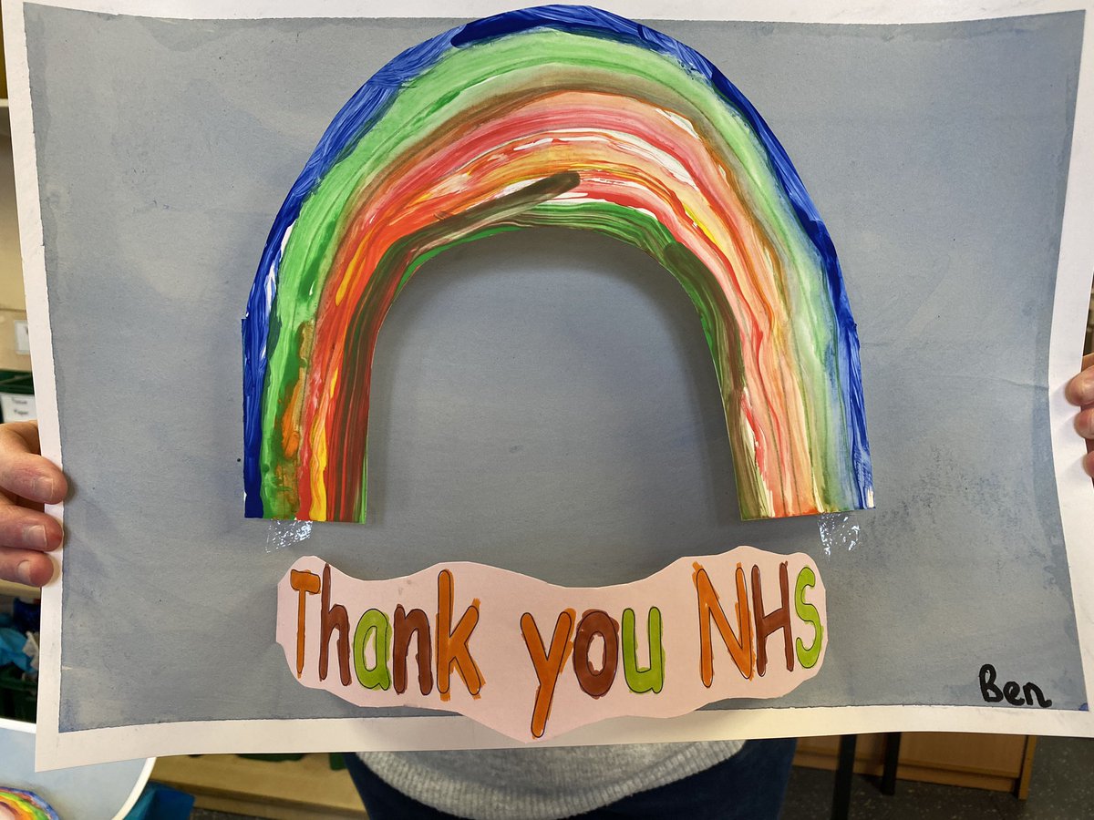 MrsJSnape's tweet photo. @raceleysinfants have been thanking our amazing NHS for being the rainbows in this cloud today! #COVIDー19 #NHSheroes #NHSThankYou https://t.co/zrKqN2IyI1