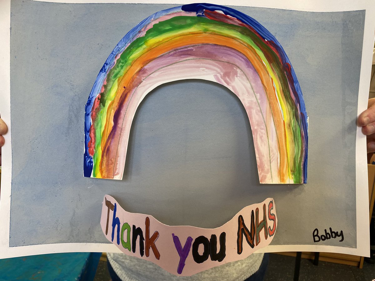 MrsJSnape's tweet photo. @raceleysinfants have been thanking our amazing NHS for being the rainbows in this cloud today! #COVIDー19 #NHSheroes #NHSThankYou https://t.co/zrKqN2IyI1