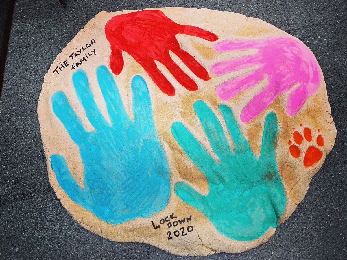 Made a little memory to remind us of the lockdown #familyhandprints @walmsleysch