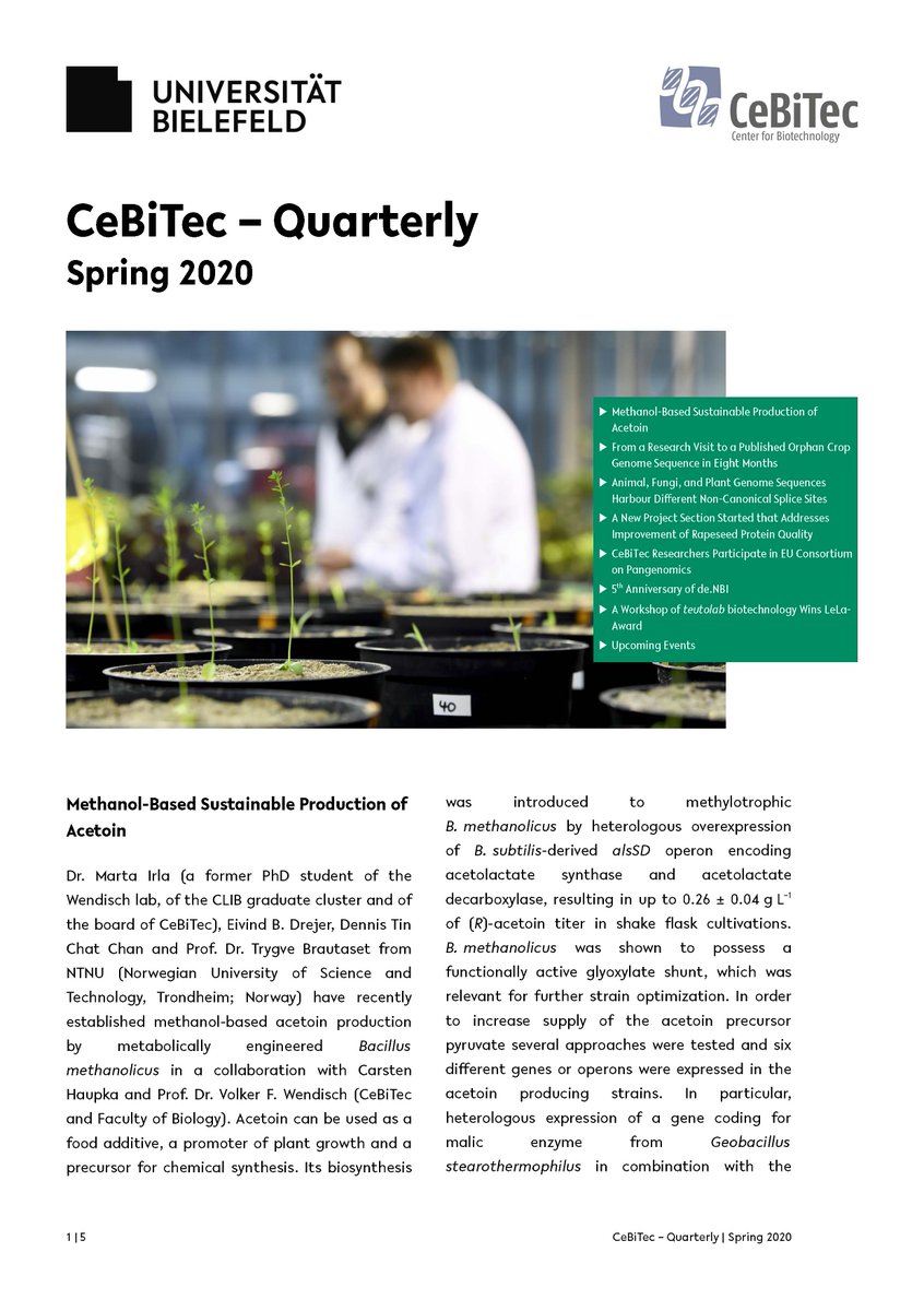 Please enjoy our latest CeBiTec Quarterly
cebitec.uni-bielefeld.de/localmedia/dow…