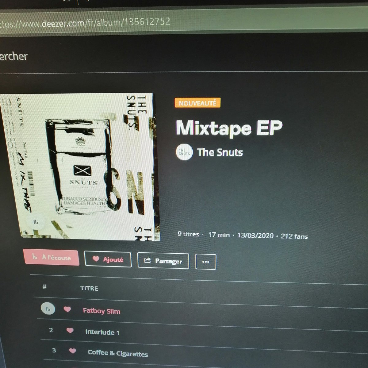 rmeric81's tweet photo. EP du jour
#thesnuts
#mixtapeEP https://t.co/5m5559Vd61