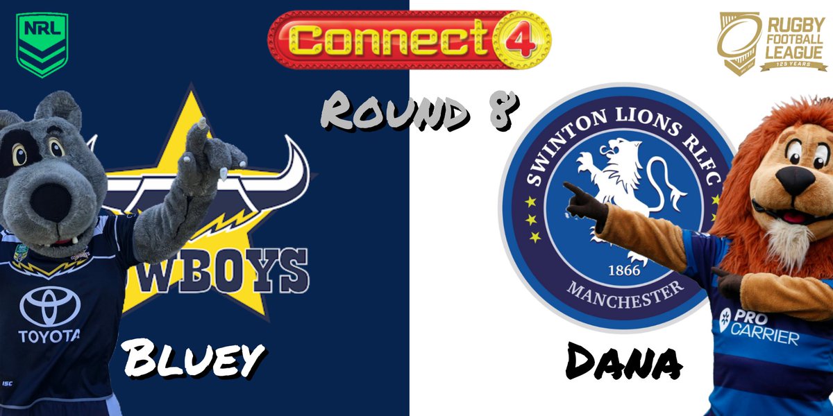 Dana The Lion (@theswintonlion) on Twitter photo The announcement you've been waiting for!
My Round 8 opponent is... <a href="/CowboysBluey/">Bluey</a> of <a href="/nthqldcowboys/">NQ Cowboys</a>!!
<a href="/TheRFL/">Rugby Football League</a> vs <a href="/NRL/">NRL</a> who will leave victorious? The announcement you've been waiting for!
My Round 8 opponent is... <a href="/CowboysBluey/">Bluey</a> of <a href="/nthqldcowboys/">NQ Cowboys</a>!!
<a href="/TheRFL/">Rugby Football League</a> vs <a href="/NRL/">NRL</a> who will leave victorious?