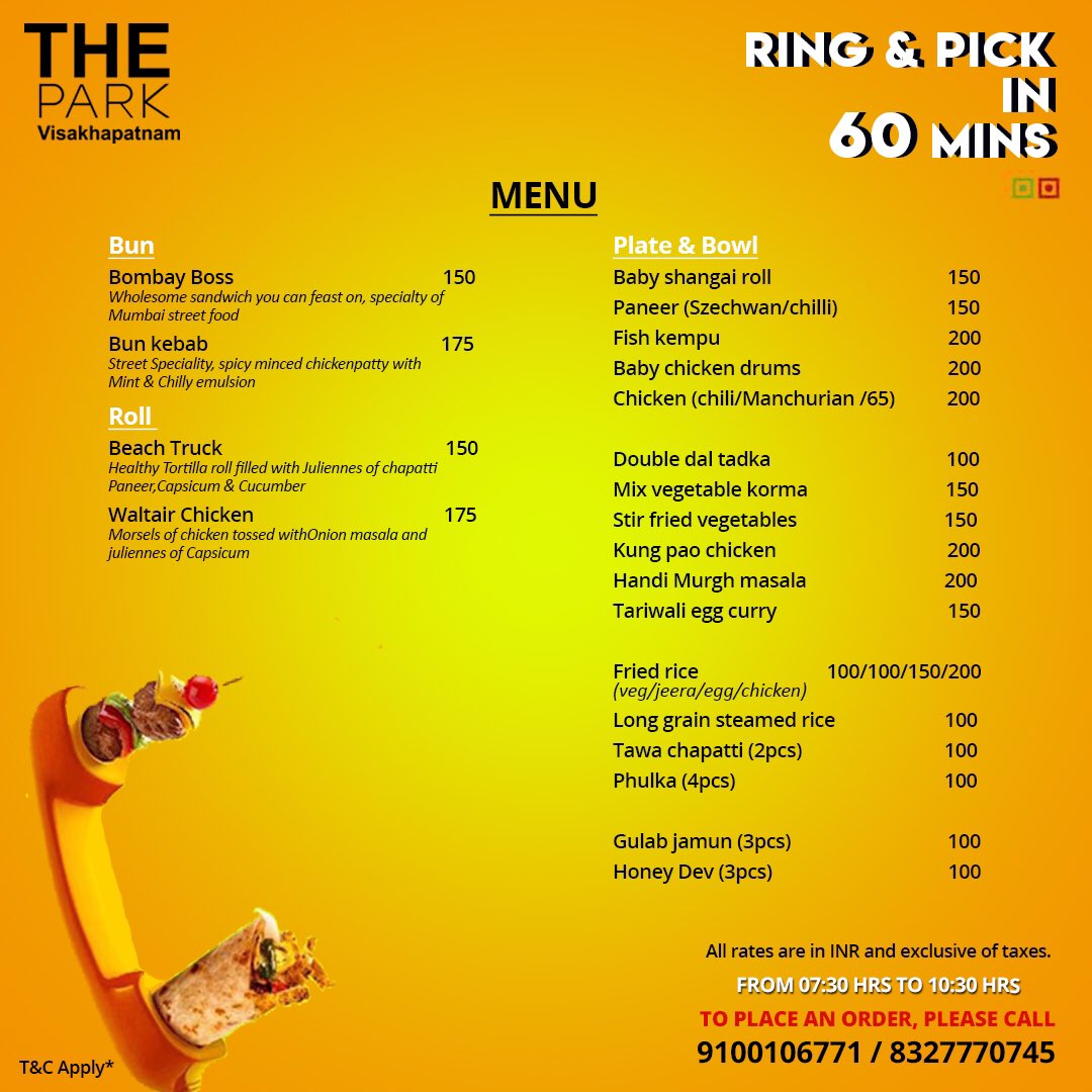 The Park,Vizag on Twitter "We are just a call away! The Park