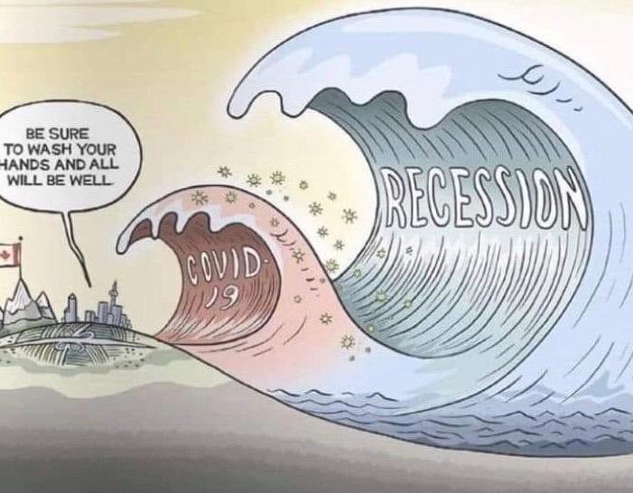 Recession = كساد       COVID 19 = كورونا  ☝️