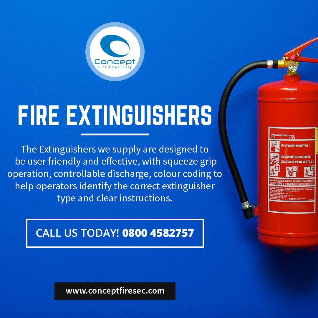 ConceptFS's tweet image. Fire Extinguishers can often be the first line of defence for your business. With the huge variety available, you need to be sure that the Extinguishers you have will fight the type of fire that starts, and they’re in perfect working order.

Contact us today to learn more.
