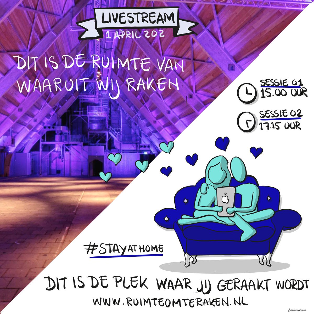 Today is the day!
The first live stream of #projecttouchscreen
Just sit back and relax at home while Typhoon, Iris Hond, Tangarine, Benjamin Herman, Celine Cairo, Derek Otte and Micha Hamel &amp; instant classical perform @ DeFabrique Evenementenlocatie! Check ruimteomteraken.nl