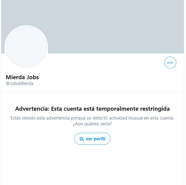 YoSoyAleFuente's tweet photo. ES QUE NO ME LO PUEDO CREER. SEGUNDA VEZ QUE TWITTER BLOQUEA LA CUENTA DE @JobsMierda 

Esta cuenta la creé hace un año y medio y, desde entonces, me dedico a denunciar la precariedad laboral.

Segundo bloqueo en 10 días. De verdad que no me lo puedo creer. https://t.co/jziqHFV0IH