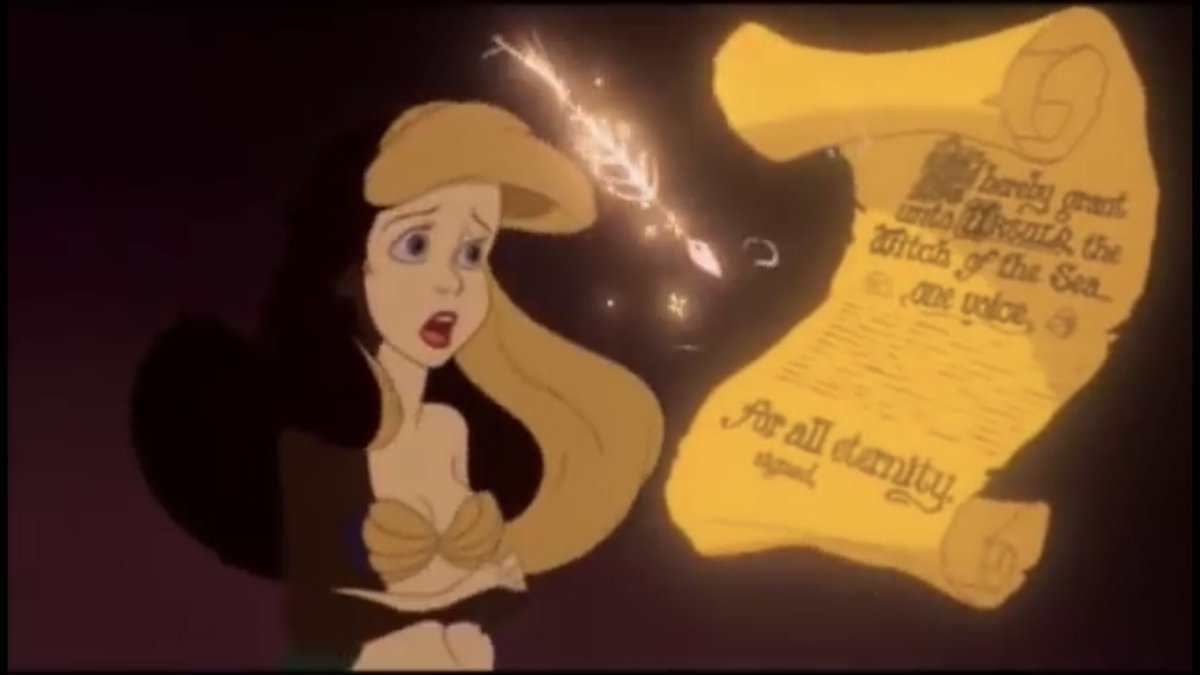 ハル ツイステ最新話 主人公とアズールの交わす契約期限がアースラがアリエルを人間にしておく期限と全く一緒なのがもうむりどす ゲームで貰った薬がアースラの巻貝ペンダント ミニ契約書つきなのもむりどす もう 何 公式の本気が凄い むり