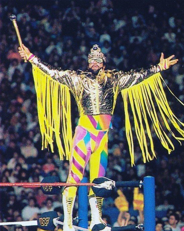 80's Wrestling on Twitter: "The Macho King greets the crowd at WrestleMania 6.… "