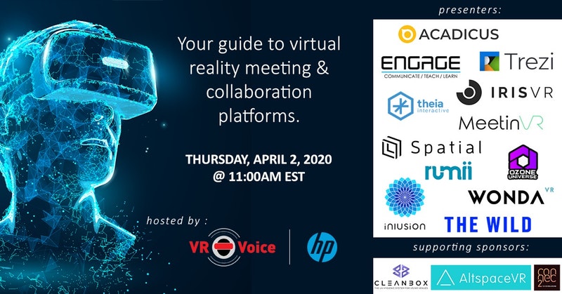 Wonda (@wonda_vr) on Twitter photo This Thursday 4/2, join us for a free webinar to learn more about using XR platforms to boost collaboration and creativity.
Thanks to <a href="/bobfine/">Bob Fine #IVRHA</a> from <a href="/TheVRVoice/">#VRVoice</a> and <a href="/JoannaPopper/">Joanna Popper</a> of HP for hosting and having us.
Register: lnkd.in/eQvEGZ3 This Thursday 4/2, join us for a free webinar to learn more about using XR platforms to boost collaboration and creativity.
Thanks to <a href="/bobfine/">Bob Fine #IVRHA</a> from <a href="/TheVRVoice/">#VRVoice</a> and <a href="/JoannaPopper/">Joanna Popper</a> of HP for hosting and having us.
Register: lnkd.in/eQvEGZ3
