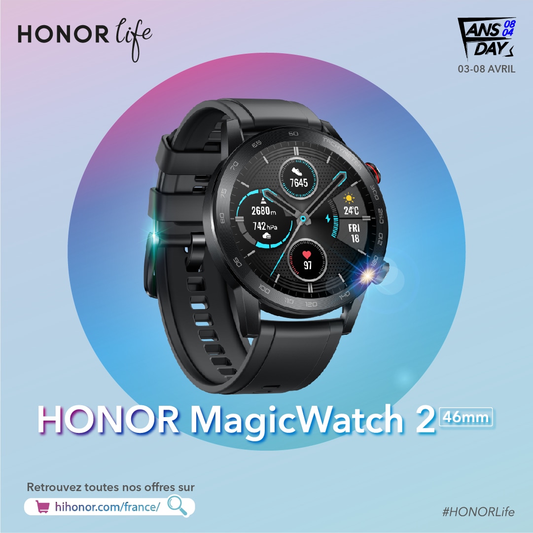 Honor_FR's tweet image. On débute cette semaine spéciale #HONORLife avec un concours !

A gagner : une montre connectée HONOR MagicWatch 2 en version 46mm ⌚

Pour participer : 
🔁 RT ce tweet 
➡ Follow @Honor_FR 

Retrouvez nos offres sur 👉 hihonor.com/France 

TAS le 08/04/2020