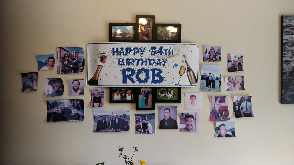 Rob_Soanes's tweet photo. My better half made me a special birthday cake and "invited most of my friends around" (in pic form) for my Covid-19 era birthday party 😂 ❤️👌👍 https://t.co/6TUX2hfyli