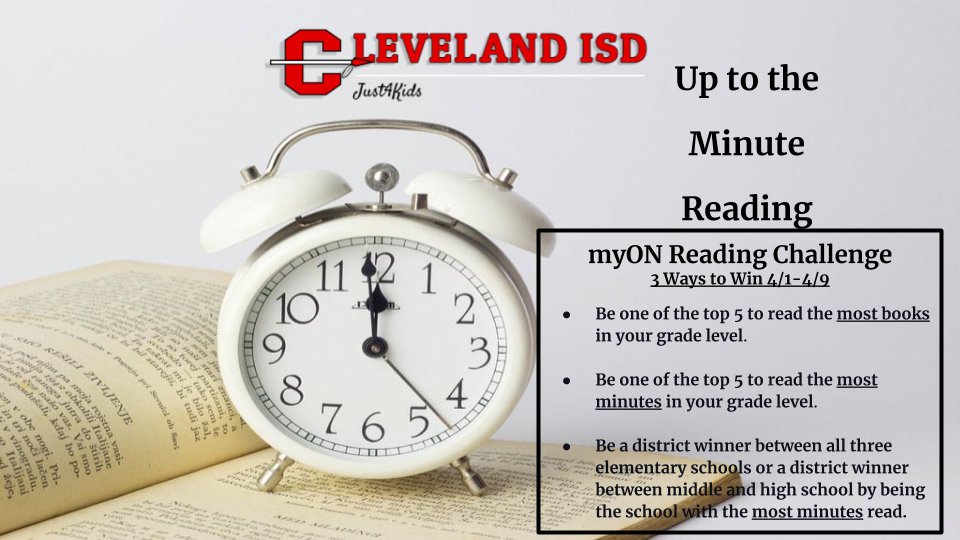 Literacy is a priority <a href="/ClevelandISDTX/">Cleveland ISD</a>  Up to the Minute Reading! #Just4Kids  #growingreaders
