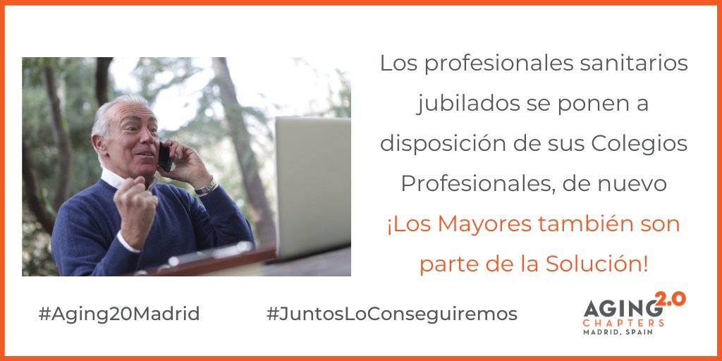 aging2madrid's tweet image. Desde #Aging20Madrid queremos reconocer y apreciar la contribución del profesional sanitario jubilado que de nuevo se pone al servicio de la sociedad: Muchas gracias! #InnovaciónParaLaLongevidad