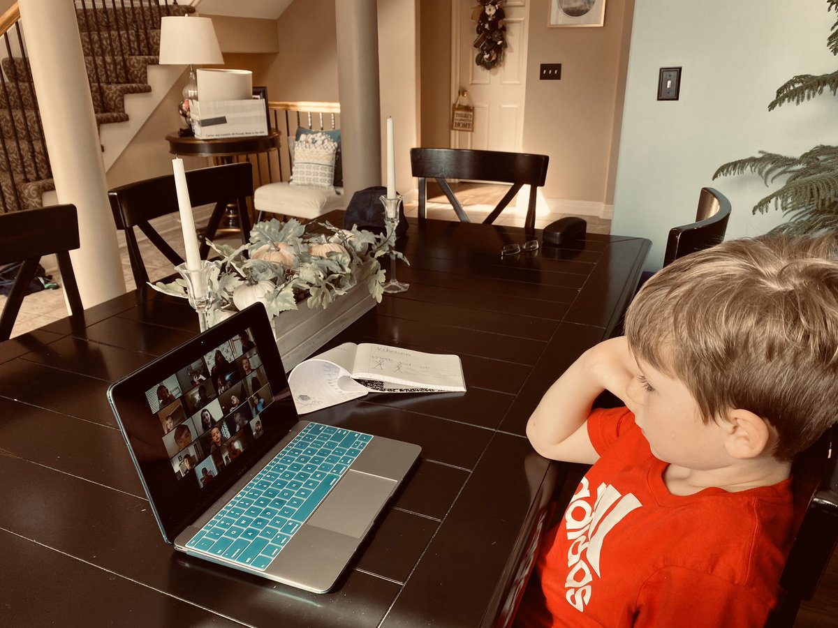 So grateful for <a href="/Wiggleworm7/">Nancy Smith</a>. She is so good at getting our kids to feel as safe and connected during these strange times (especially for the younger kids). Today’s @zoom_us really comforted my son. Thank you! <a href="/olatheschools/">Olathe Public Schools</a>