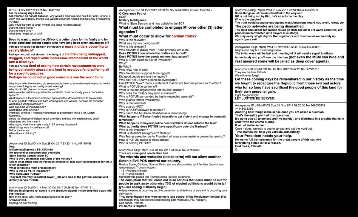 re-reading crumbs from the beginning, here are a few.Thank GOD for Pres. Trump & the military. Thank you for  #SavingTheChildren & dismantling the pedo-networks.God bless, Patriots.