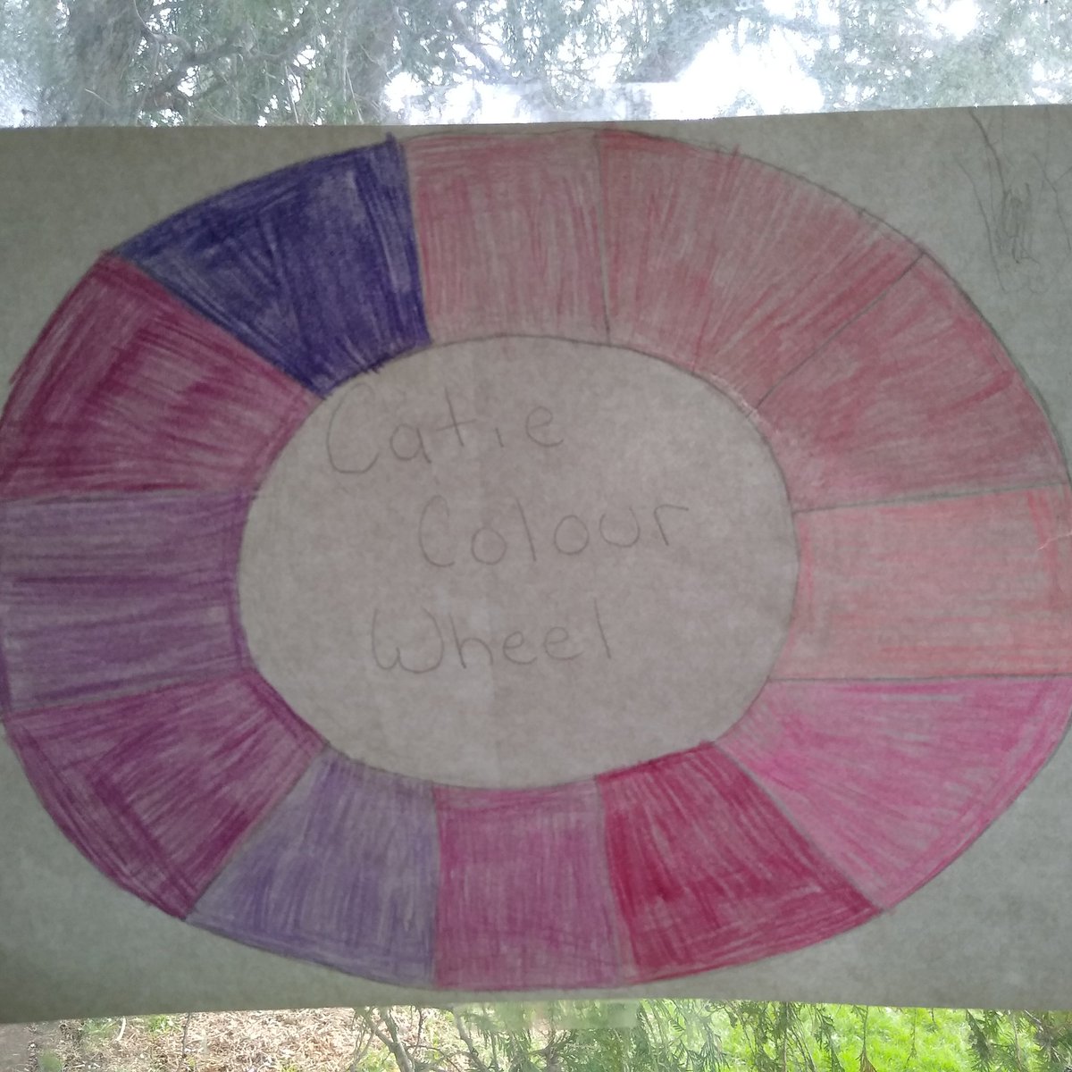 ElschnerShayla's tweet photo. Catie decided to create her own colour wheel. She gave up on colouring it so Mom help out. https://t.co/IutzOBTAyC