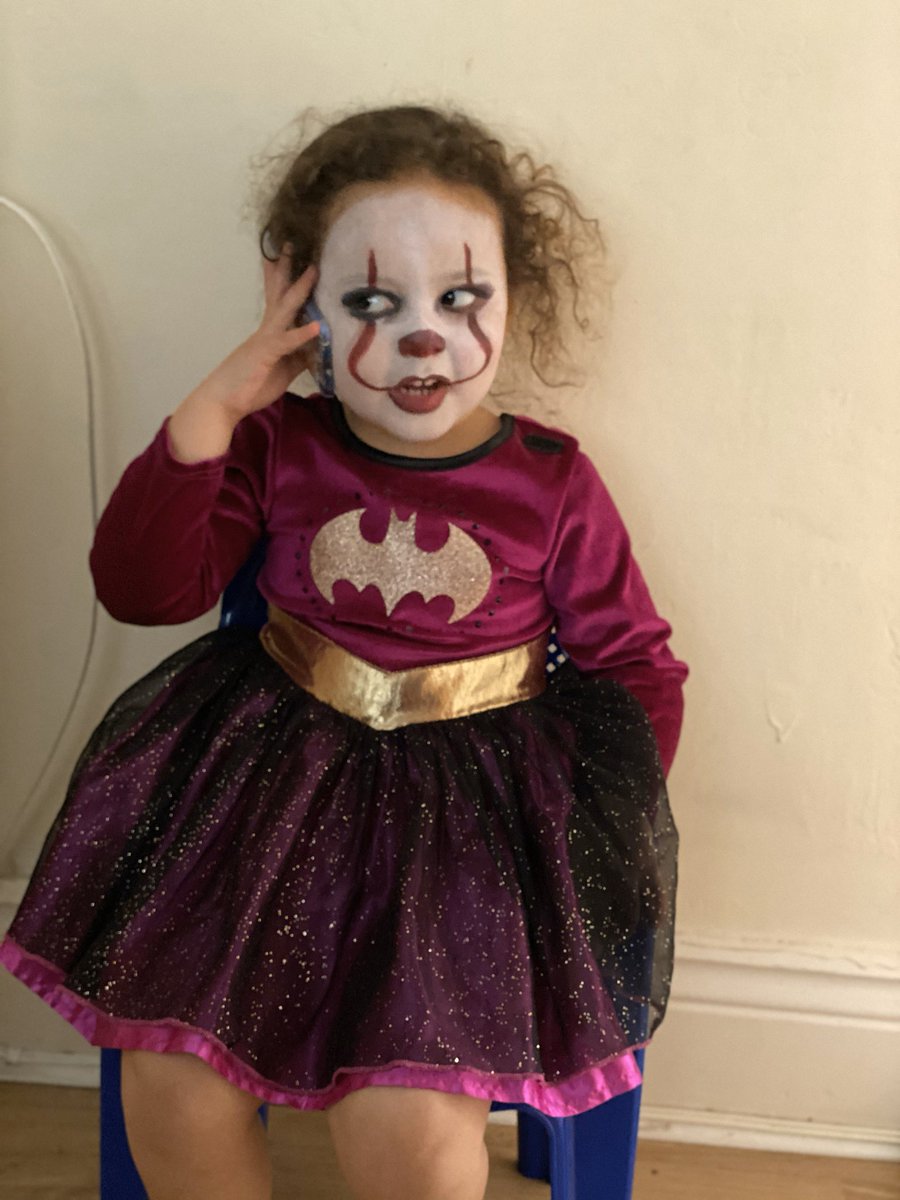 Day 12 of quarantine and she wanted her face painting...how could I say no? <a href="/StephenKing/">Stephen King</a>