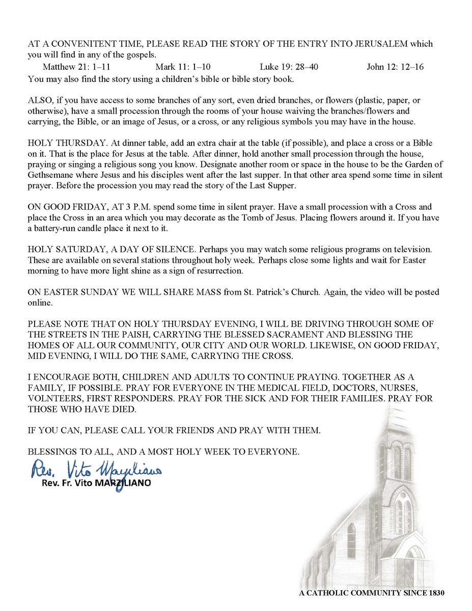 StPatricksBR's tweet photo. A letter from Father Vito to our school communities: staff. teachers, students, and families.

@stpatsDPCDSB @dpholyspirit @LourdesDPCDSB @Hawksat25 @McSpirittDPCDSB @CardinalAmbro https://t.co/stQrnU0Qi6