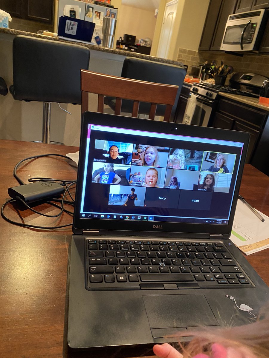 MrsDutcher84's tweet photo. How cute is this! Ry Baby is loving this zoom meeting with her pre-k friends this morning!! Thank you @mrs_w_oues for being wonderful! @oldunionES @Carrollisd #dragonstrong #Homeschooling2020 https://t.co/mhKIPQqdGY