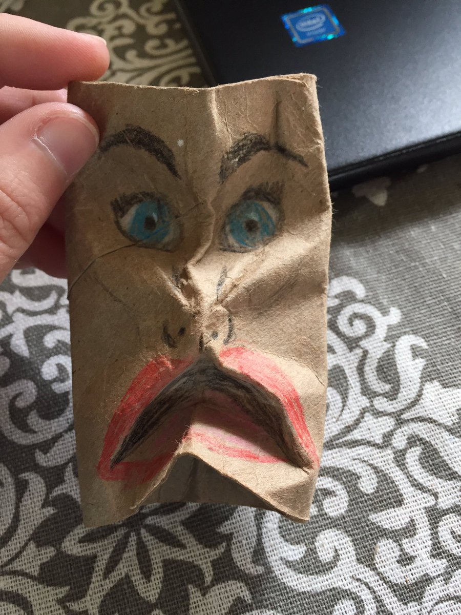 EmmaBukowski4's tweet photo. Thank you @SuSheridan1 for giving us a virtual art lesson today! My toilet paper roll face is kind of terrifying, but I had a lot of fun making it! @AntlerAlerts @HughesSS07 @KelliCoblin https://t.co/PpOQQGsP9D