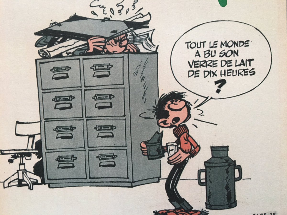 À chaque situation, ses Gaston, par Franquin. 
Le travail à la maison: 
