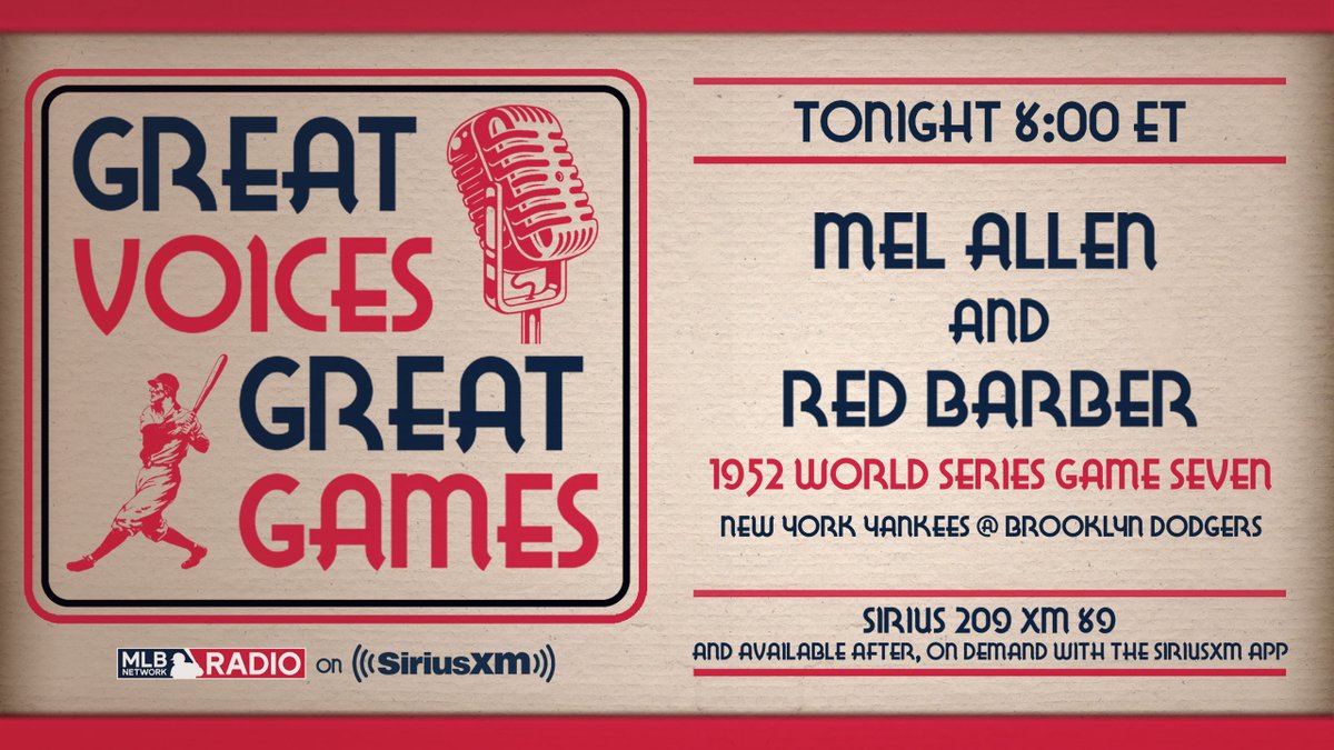 MLB Network Radio on SiriusXM on Twitter "The Greatest Voices. The