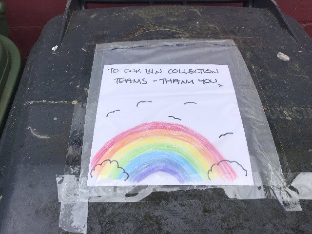 WLDispatch's tweet image. "There's an other one!" refuse crew's lovely response to this Armley message #westleeds westleedsdispatch.com/theres-an-othe…