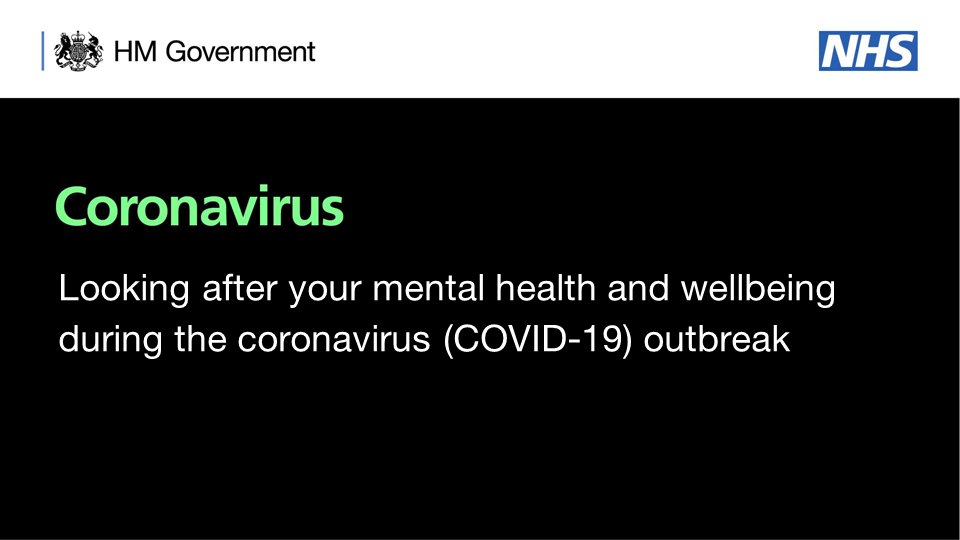 We’ve published a guide on how to look after your mental health and wellbeing during the #coronavirus (#COVID19) outbreak.

Read it here: bit.ly/2JoV452