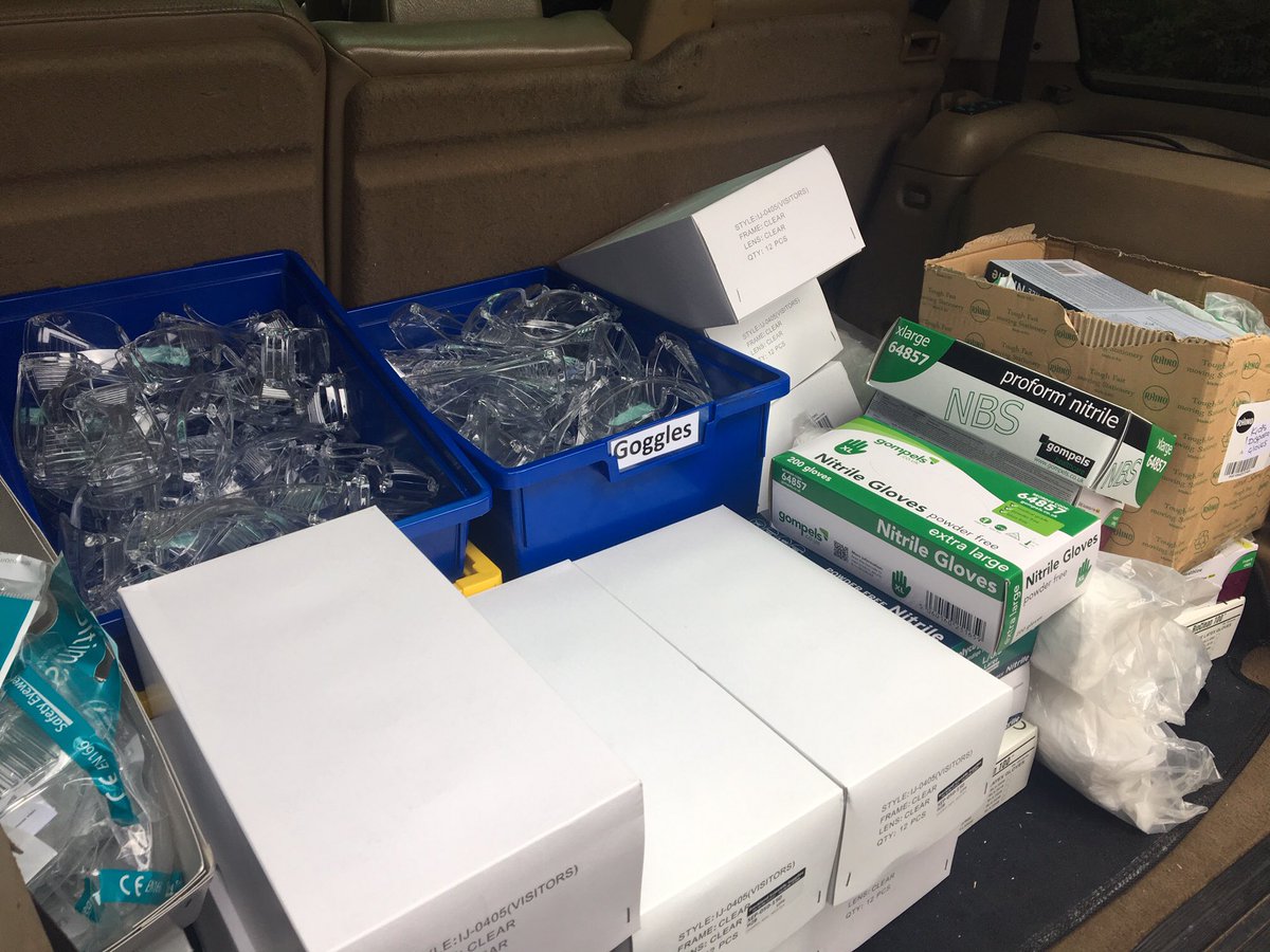 alexhughesnine's tweet photo. How fantastic that @Ninestiles science department have been able to donate protective equipment to @NHSuk to support the National effort. Thanks to Hayley, Steve and the @NineScience team for sorting #StayHomeSaveLives https://t.co/qMG8LdGiaQ