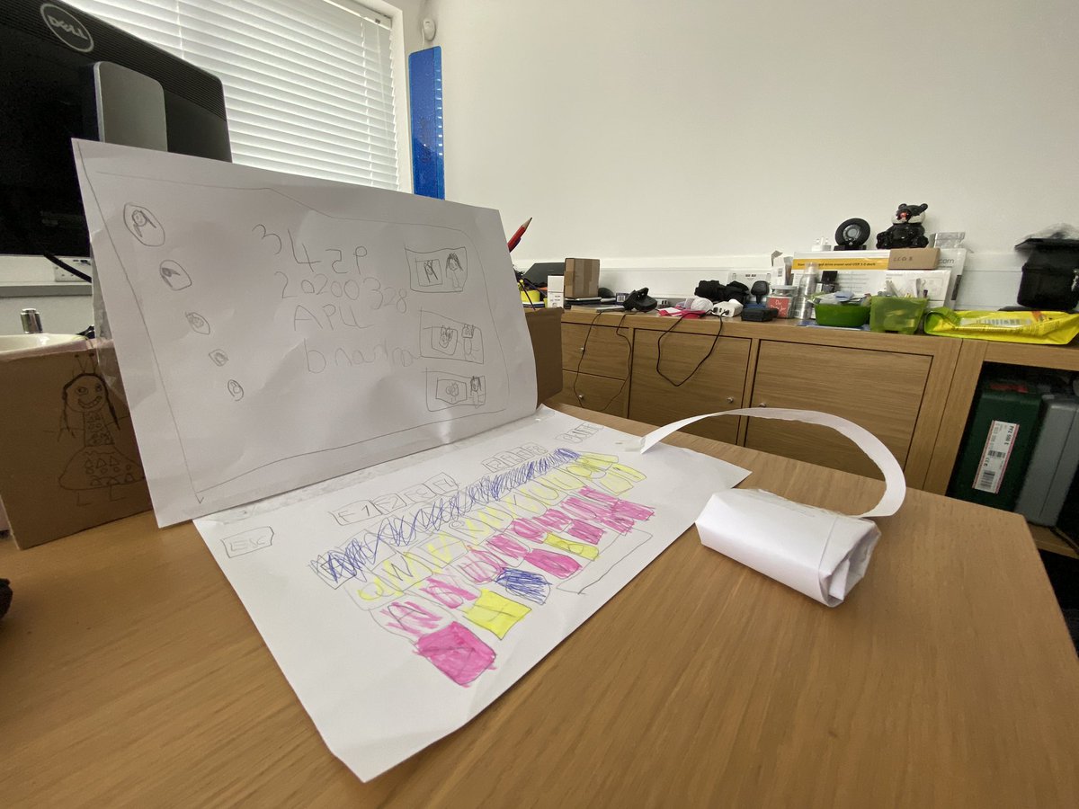 KaManThompson's tweet photo. Working with mummy, with her homemade laptop and headphones 😁@MoorlandsHead @MoorlandsEYFS https://t.co/xAcR3P9YPJ