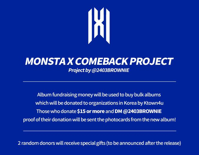 Brownie 브라우니 ෆ Coenffl ෆ Sur Twitter Hello As 2403brownie Ktown4u Are Arranging A Welcome Project For Monsta X S Upcoming Comeback Ktown4u An Intermediary Will Lay All Total Sum Of