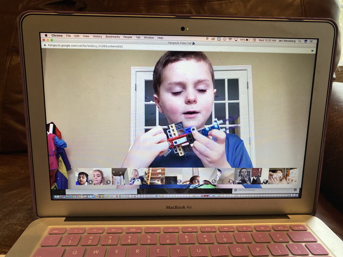 jenwessberg's tweet photo. Similing faces on our morning google hangout! @HeatherSchuma1 @BarbaraRose220 #distancelearning #connecttime https://t.co/ZfDoDVERH2