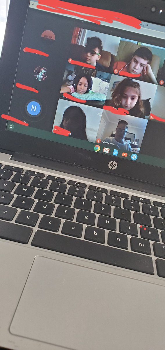 MsMenendez1's tweet photo. Google Hangouts video call with Room 200! Miss them all so much, but I know #WeeWillBeOk Also, thank you to Mrs. Mera for joining us this morning! @Mrs__Gallo @SuzanneMera https://t.co/owiTAtHEjD