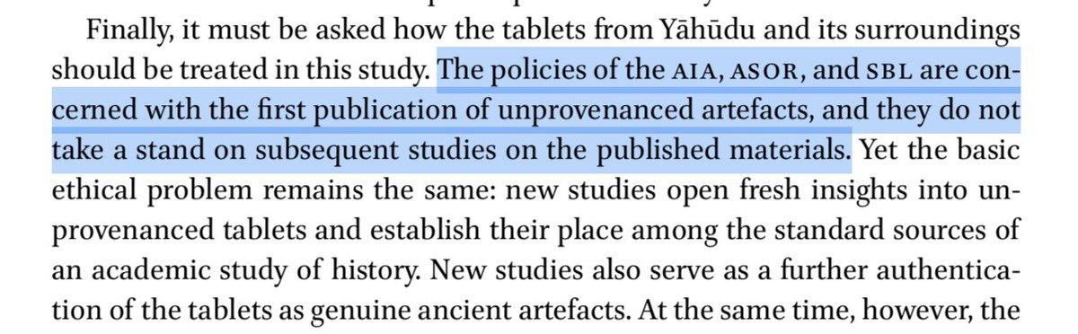 Finally, at the end of the section he states correctly that it is not a total ban on publishing unprovenanced artifacts, just prohibiting *first publication* -- once they're published elsewhere these artifacts are fair game for any of these organizations' journals & conferences.