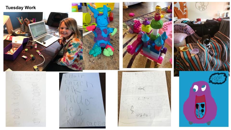k6innovationlab's tweet photo. We all kinds of work submitted on Tuesday...circuits, monsters, and more! #csebisonathome https://t.co/ZEYt5daoEr