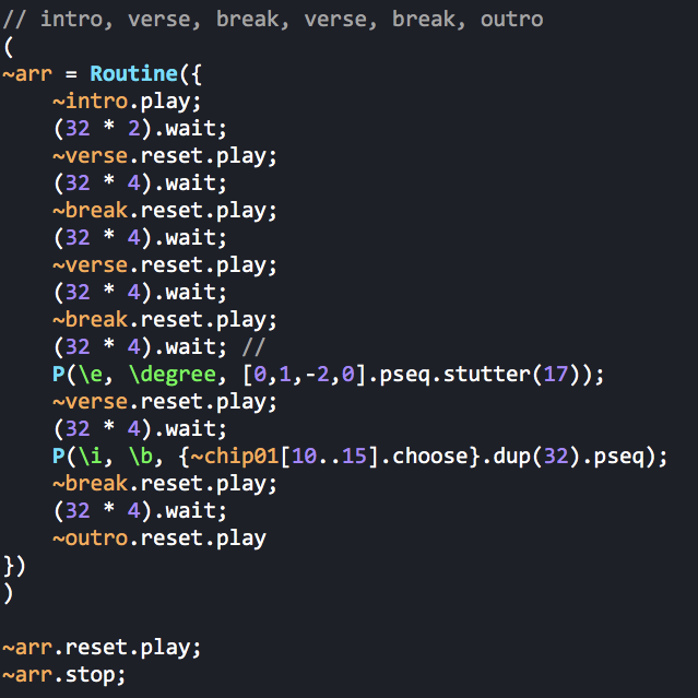 tedthetrumpet's tweet photo. just finished the last track on my soon-to-be album of #SuperCollider #livecoded #algorave https://t.co/aZ2kB5DPA8
