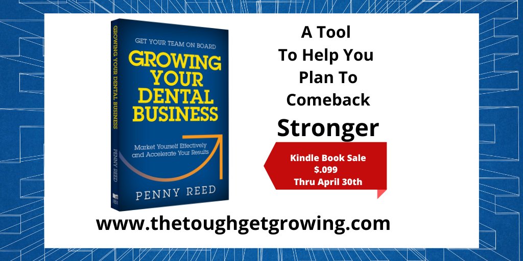 askpennyreed's tweet photo. Prepare your dental practice to comeback stronger.  Get "Growing Your Dental Business" on Kindle for only $.99 during the month of April #dentistry #dentalpractice #dentists 
https://t.co/2dR7Fb2Lwh https://t.co/gUJemlS3p0